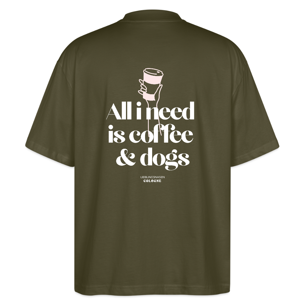 Oversized Fit - Shirt "Coffee & Dogs" 2025 - khaki