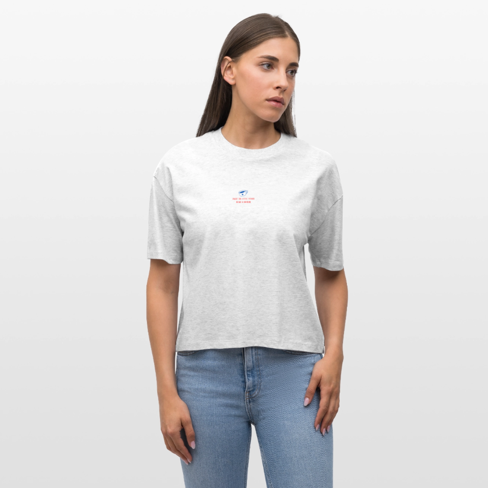 Frauen Boxy Shirt "Enjoy the little things" - heather white