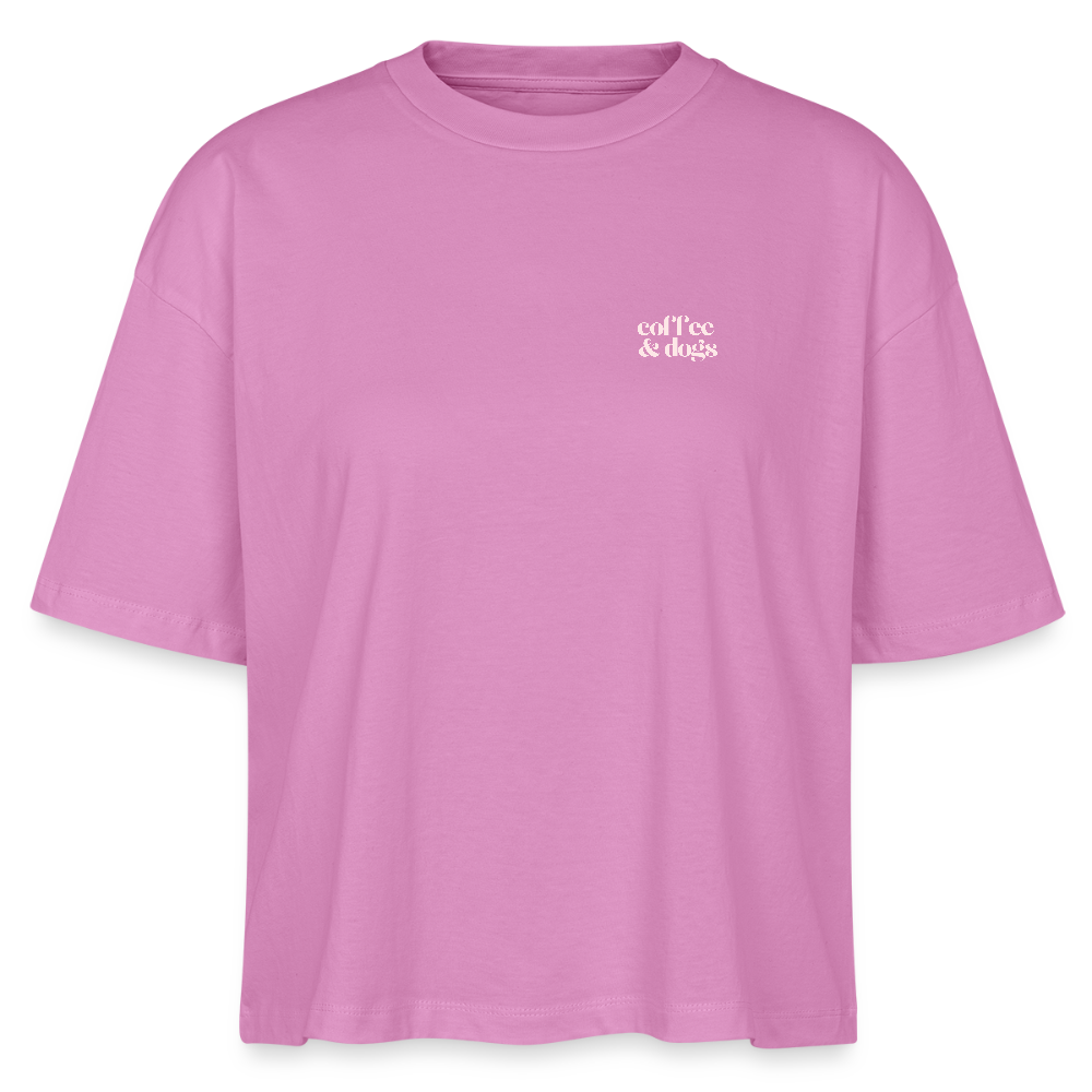 Frauen Boxy Shirt "Coffee & dogs" - pink