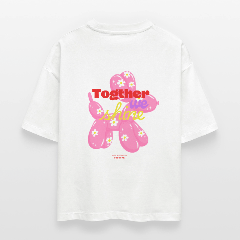 Frauen Boxy Shirt "Togehter we grow" - white