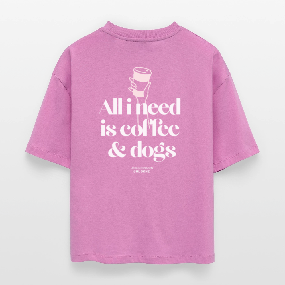 Frauen Boxy Shirt "Coffee & dogs" - pink