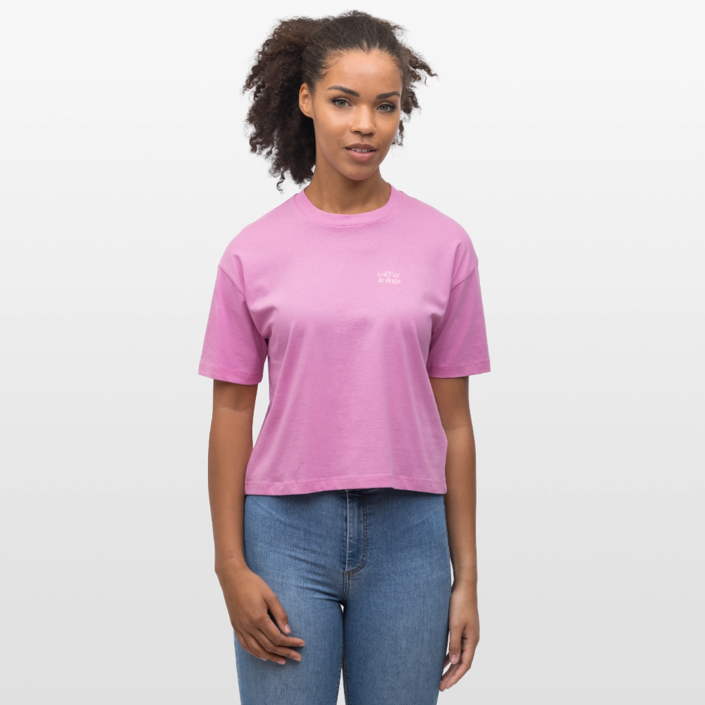 Frauen Boxy Shirt "Coffee & dogs" - pink