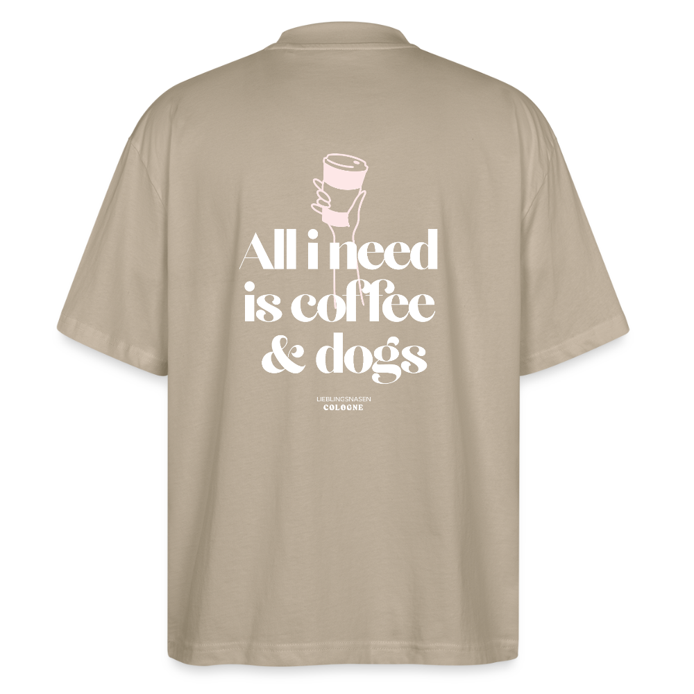 Oversized Fit - Shirt "Coffee & Dogs" 2025 - stone
