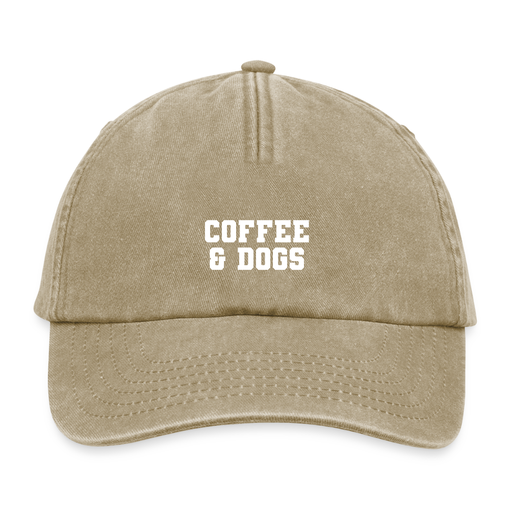 Relaxed Vintage Cap "Coffee & Dogs" - vintage beige