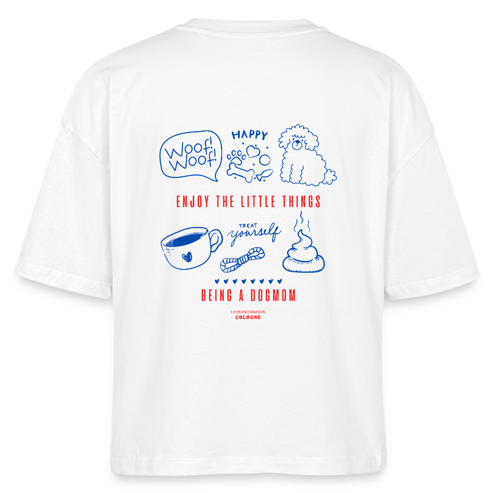 Frauen Boxy Shirt "Enjoy the little things" - white