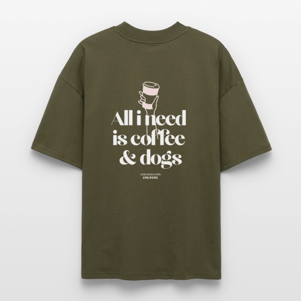 Oversized Fit - Shirt "Coffee & Dogs" 2025 - khaki