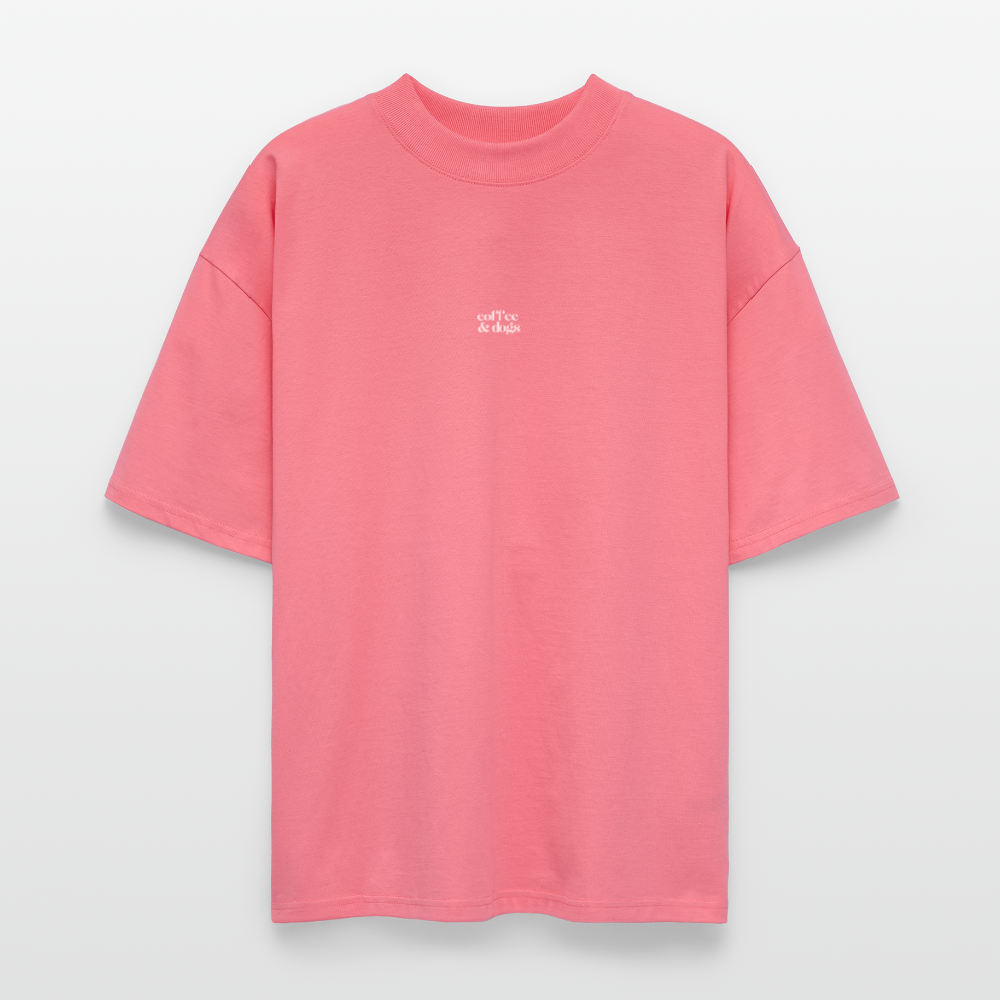 Oversized Fit - Shirt "Coffee & Dogs" 2025 - pink joy 