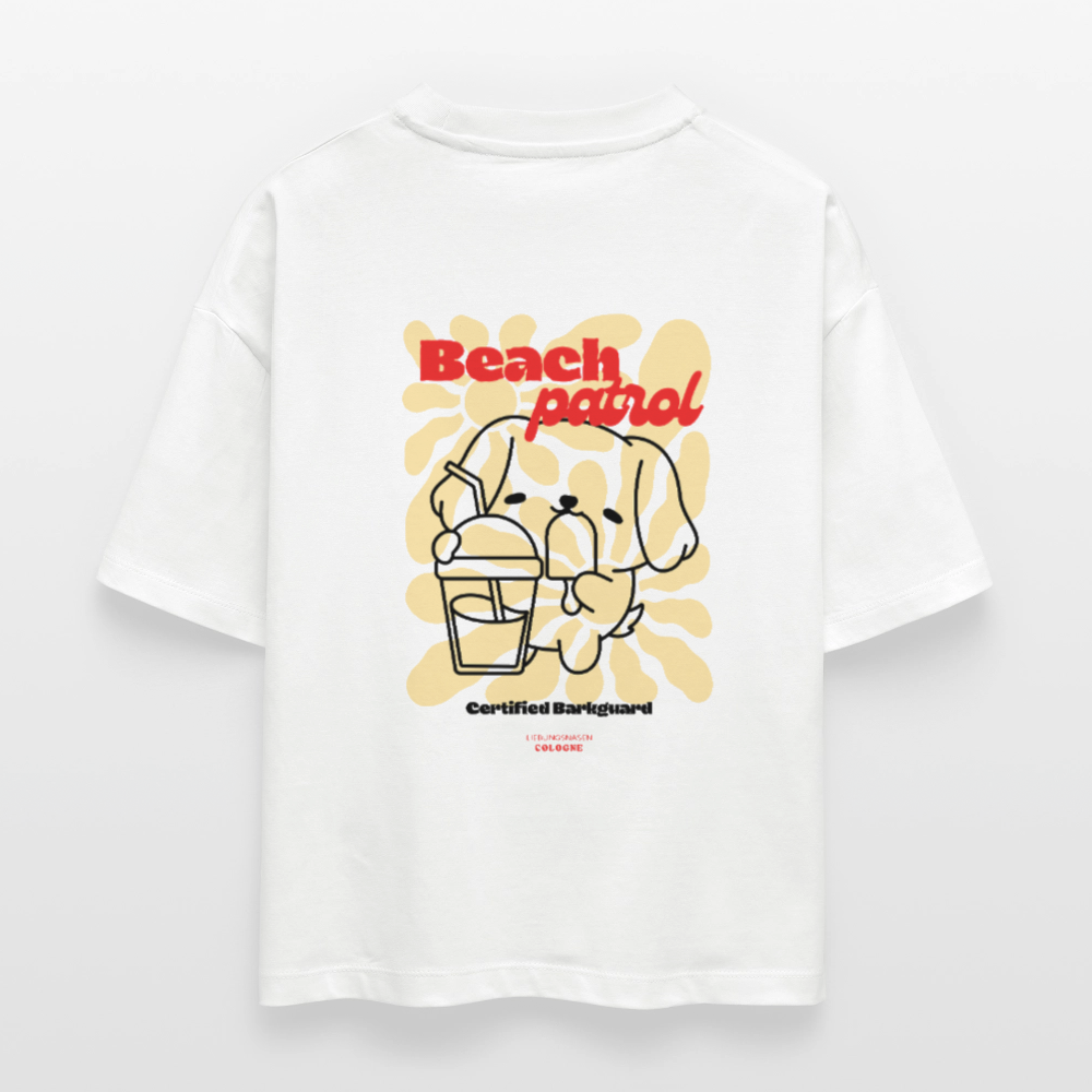Frauen Boxy Shirt "Beach Patrol" - white