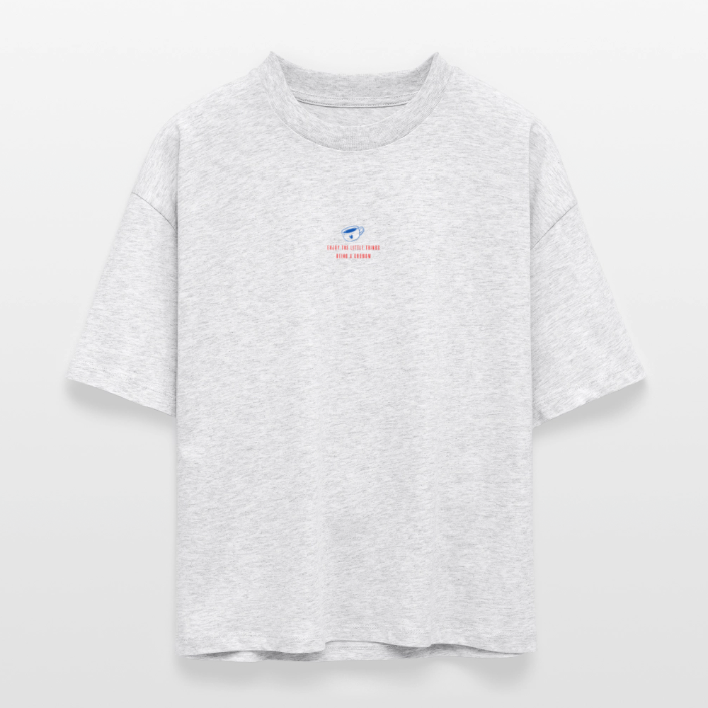 Frauen Boxy Shirt "Enjoy the little things" - heather white