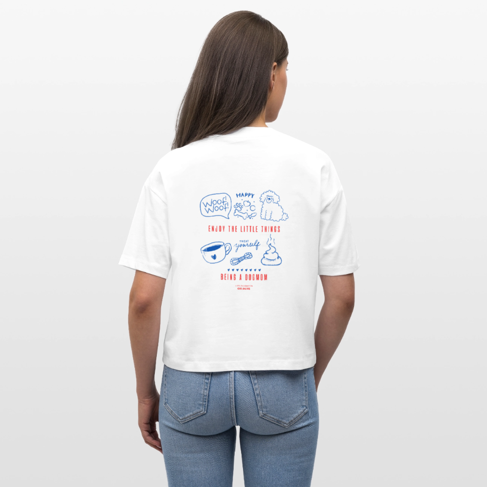 Frauen Boxy Shirt "Enjoy the little things" - white