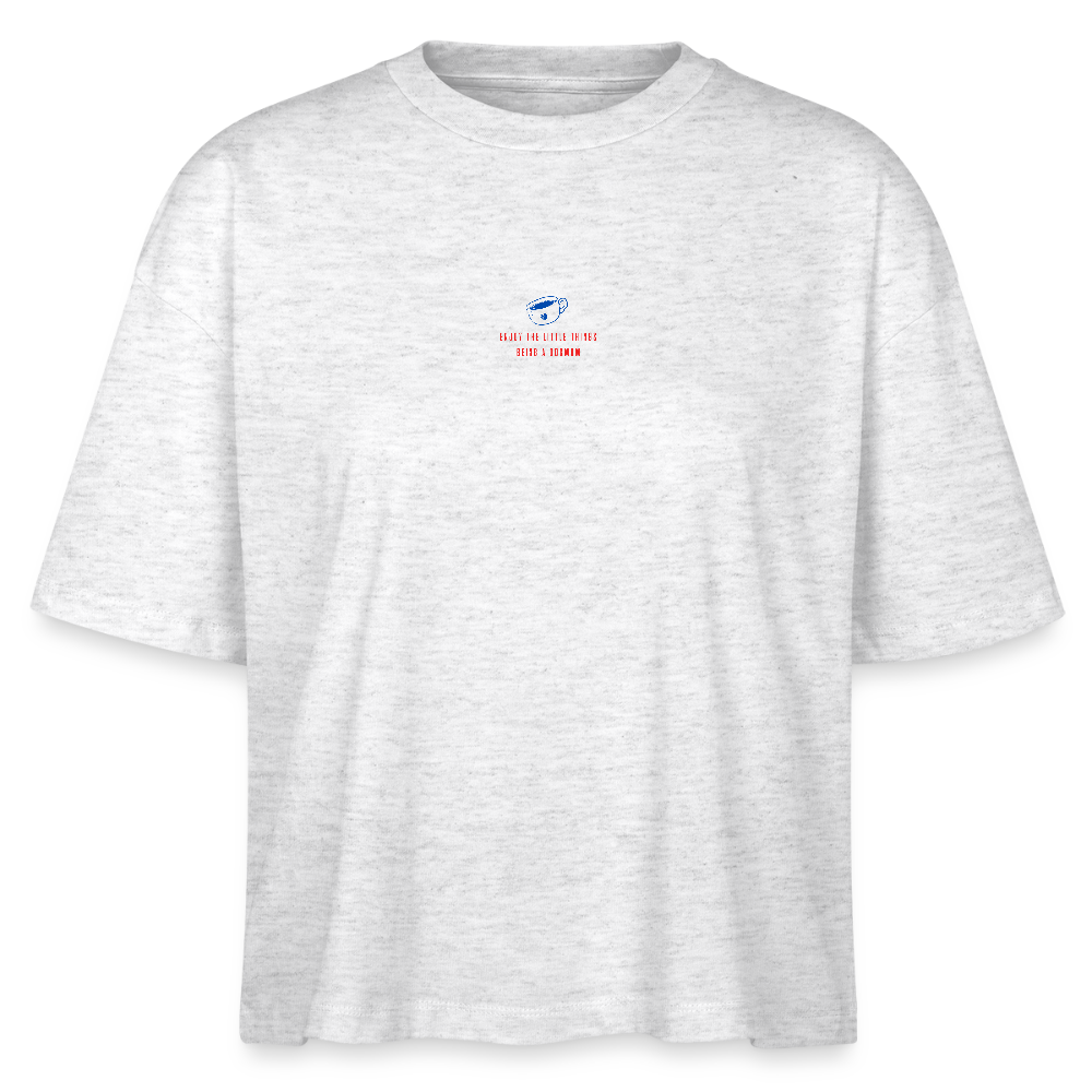 Frauen Boxy Shirt "Enjoy the little things" - heather white