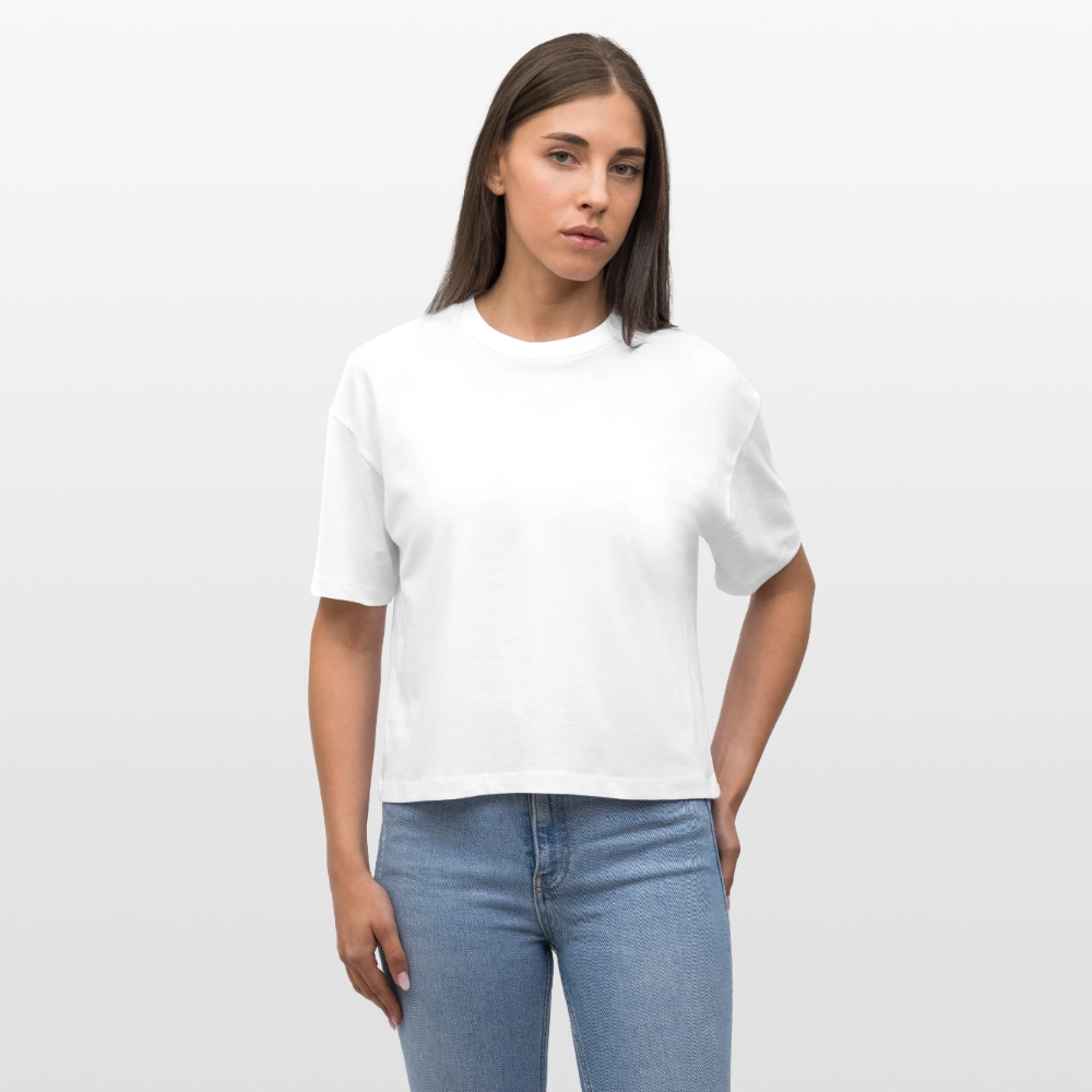 Frauen Boxy Shirt "Togehter we grow" - white