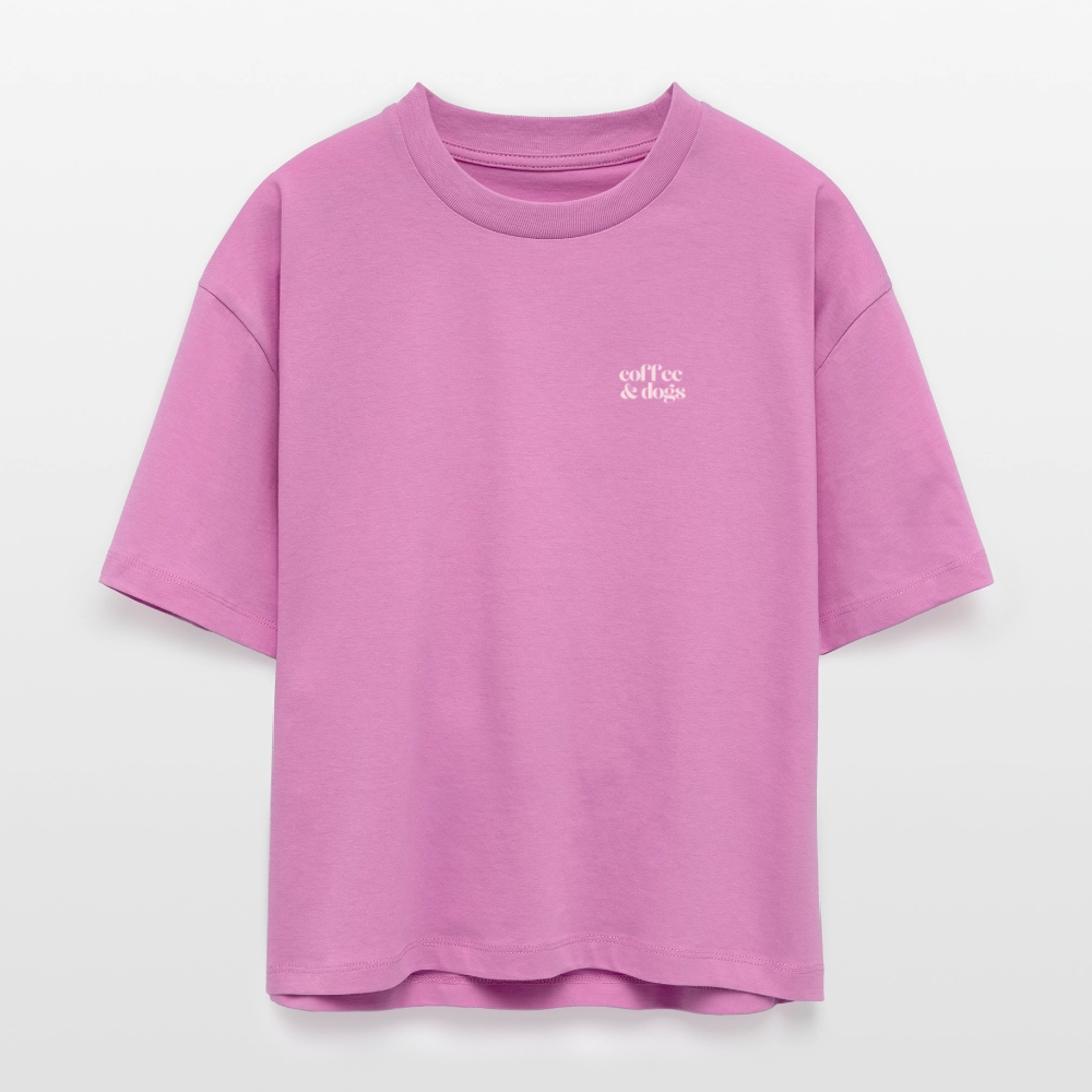 Frauen Boxy Shirt "Coffee & dogs" - pink