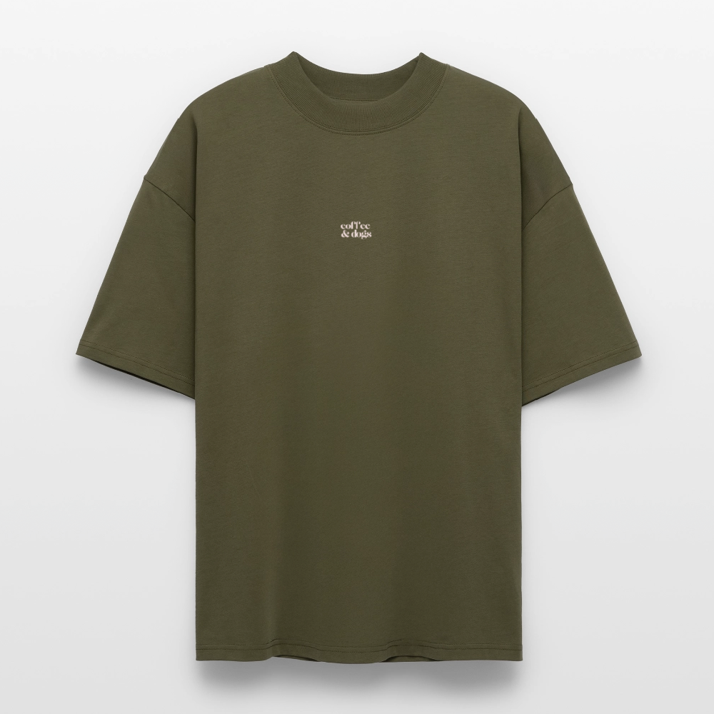 Oversized Fit - Shirt "Coffee & Dogs" 2025 - khaki