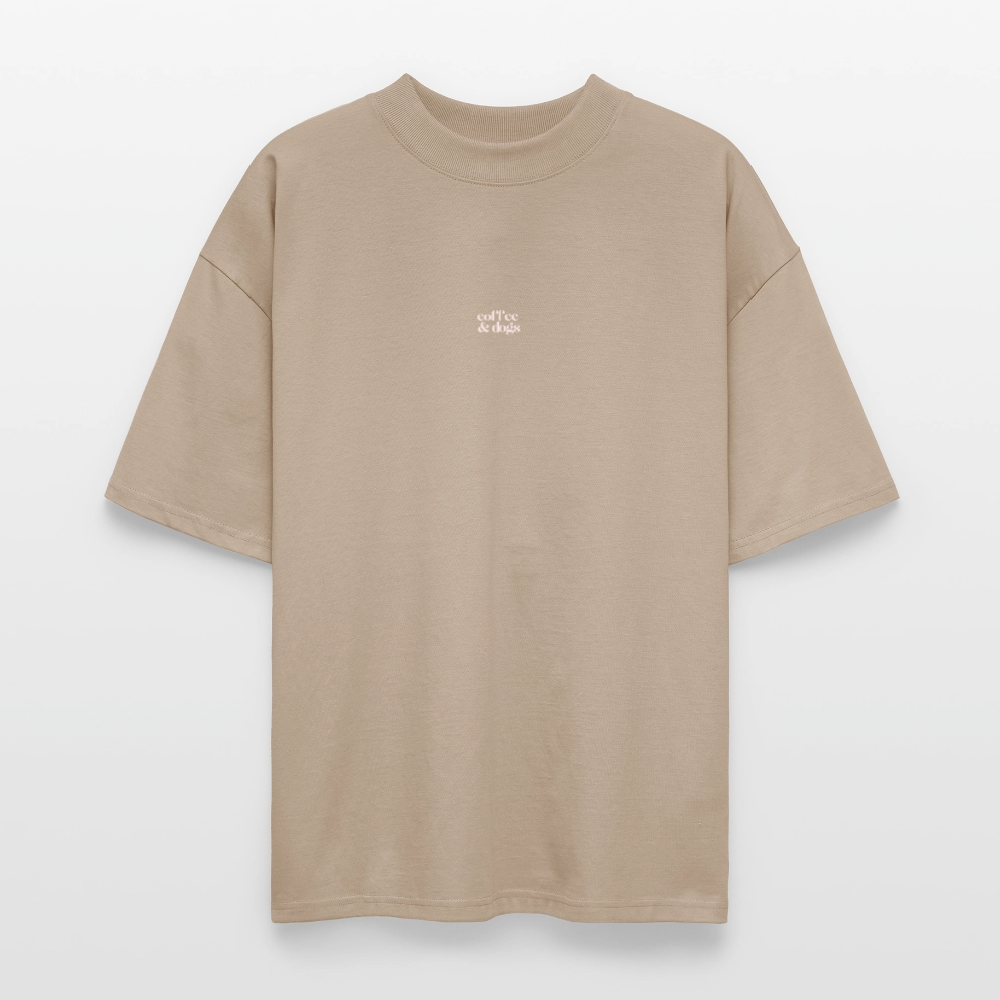 Oversized Fit - Shirt "Coffee & Dogs" 2025 - stone