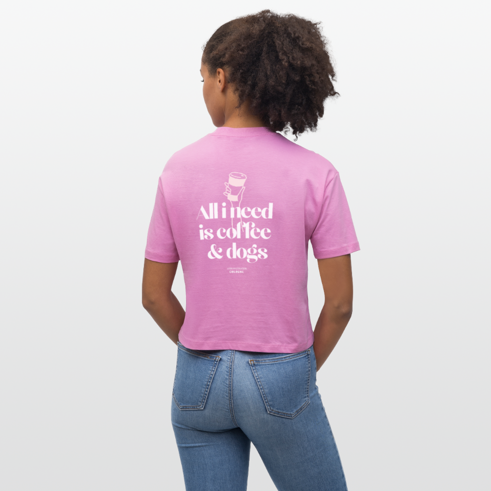 Frauen Boxy Shirt "Coffee & dogs" - pink