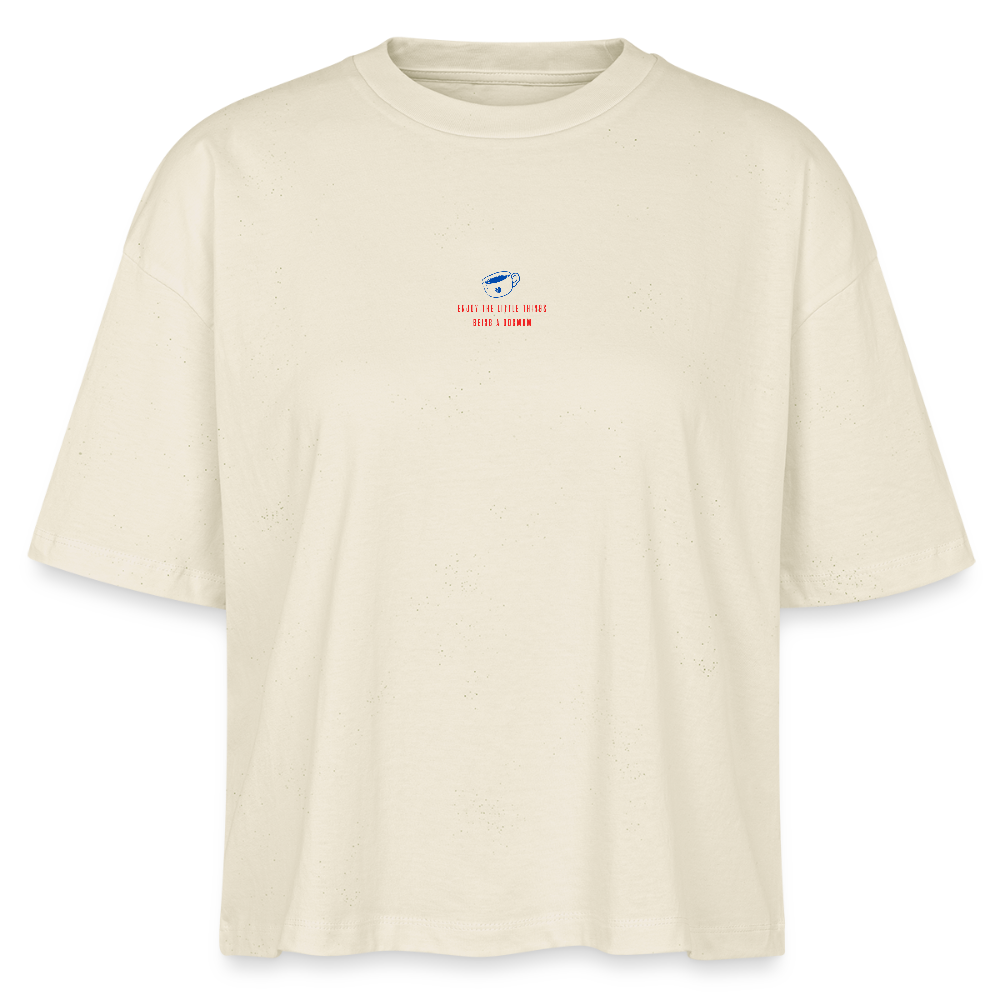 Frauen Boxy Shirt "Enjoy the little things" - natural raw