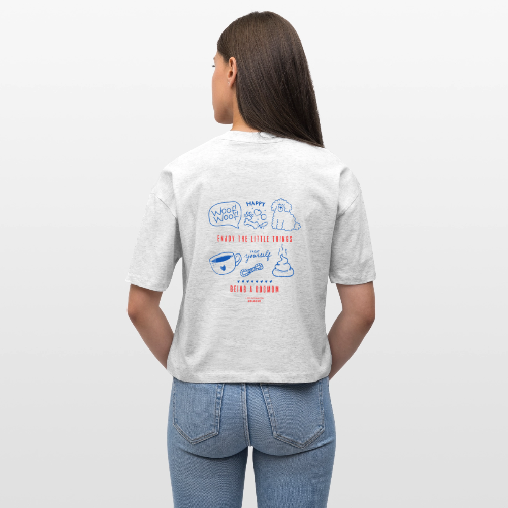 Frauen Boxy Shirt "Enjoy the little things" - heather white